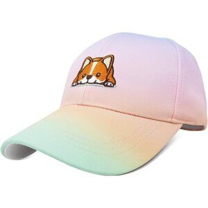 🔥 Phaiy Baseball Cap Women Pink Cute Corgi Dog Pattern Unisex Sun Rainbow Hats